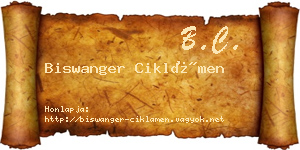 Biswanger Ciklámen névjegykártya